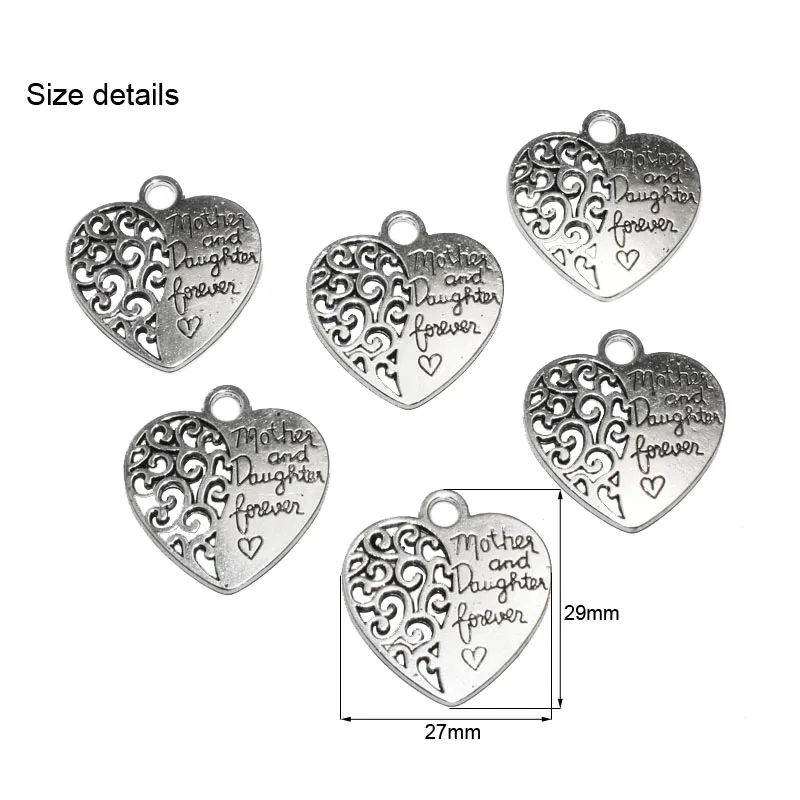 20 pcs/lot 29*27mm Love Heart Limitless Accessories for Jewelry Making DIY Mom Forver Love Accessories for Bracelet Necklace