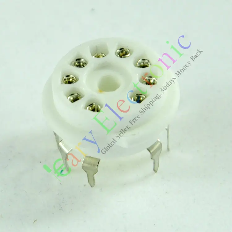Base de valve de douille de tube à vide en céramique PCB 9 broches, 20 pièces, vente en gros et au détail, 12AX7B 12AU7 ECC83 ECC82, bricolage, livraison gratuite