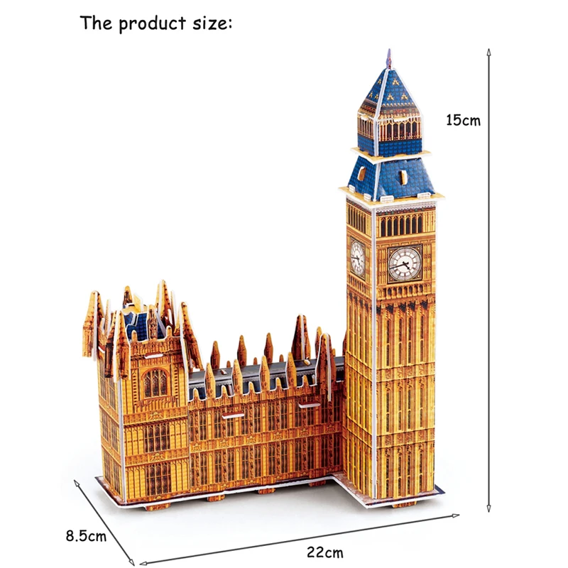 Rompecabezas 3D de 15cm para niños, juguetes de modo de construcción del Big Ben, juegos educativos de aprendizaje, rompecabezas para regalo de