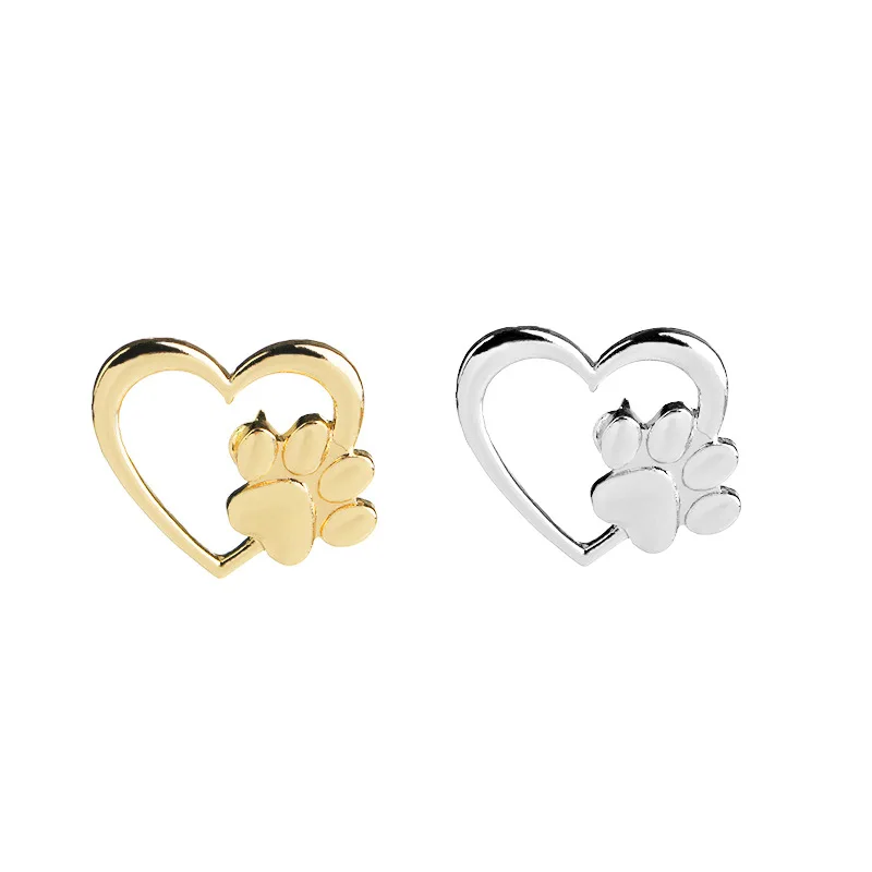 Fashion Korean Version Of The New Love Dog Claw Hollow Alloy Brooch Jewelry Accessories Factory Wholesale Pins For Women