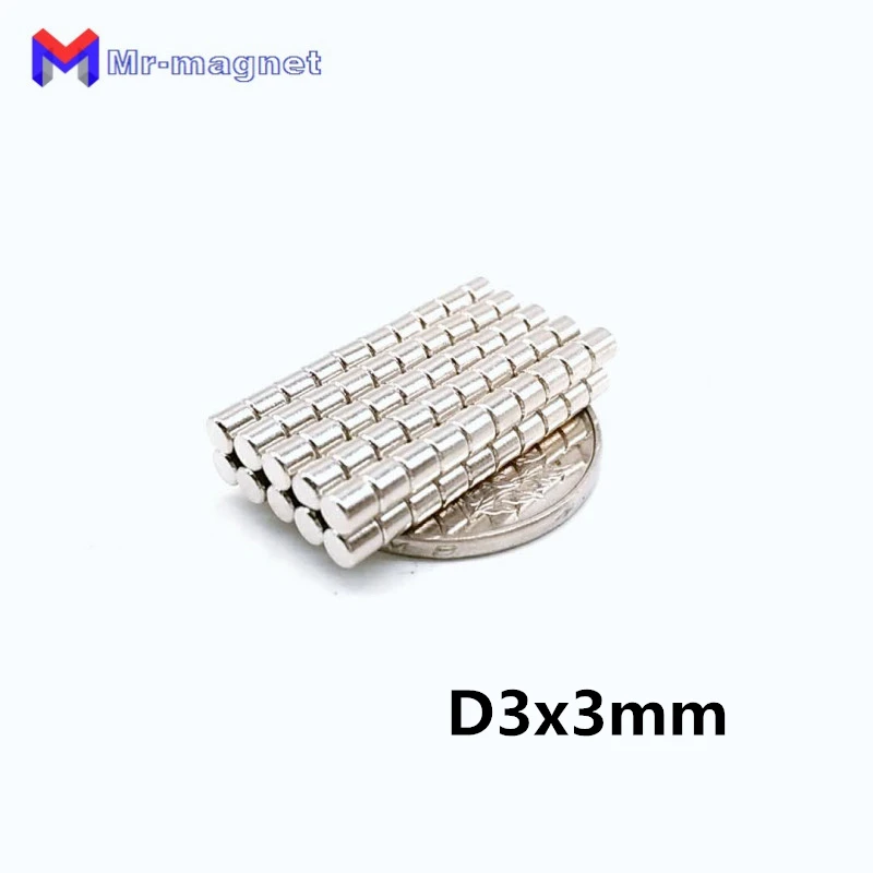 100pcs Super Strong Magnets Round 3x1 3x2 3x3 3x4 3x5 mm Neodym Discs Neodymium Magnet Powerful Axial 3Mm Ima for Crafts Neodyom