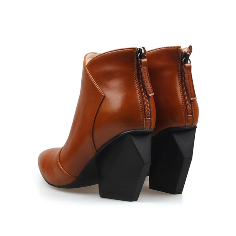 MUYISEXI-Ankle Boots de couro genuíno para mulheres, sapatos de salto alto, dedo apontado, preto, inverno, HL023