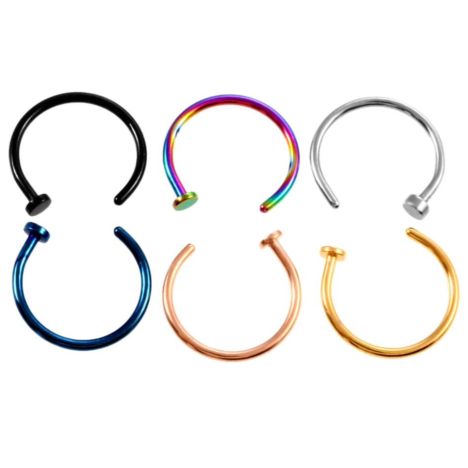 1PC Steel Fake Nose Ring Labret Lip Ring C Clip Lip Helix Piercing Tragus Faux Septum Rings Hoop Neus Piercing Jewelry