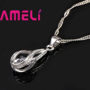 Damla sıcak su cz, 925 ayar gümüş takı altın kaplama takı seti için kadın sarkaç kolye hoop küpe düğün parti ketey o-ring 8 en çok satan, takı seti, düğün, №8