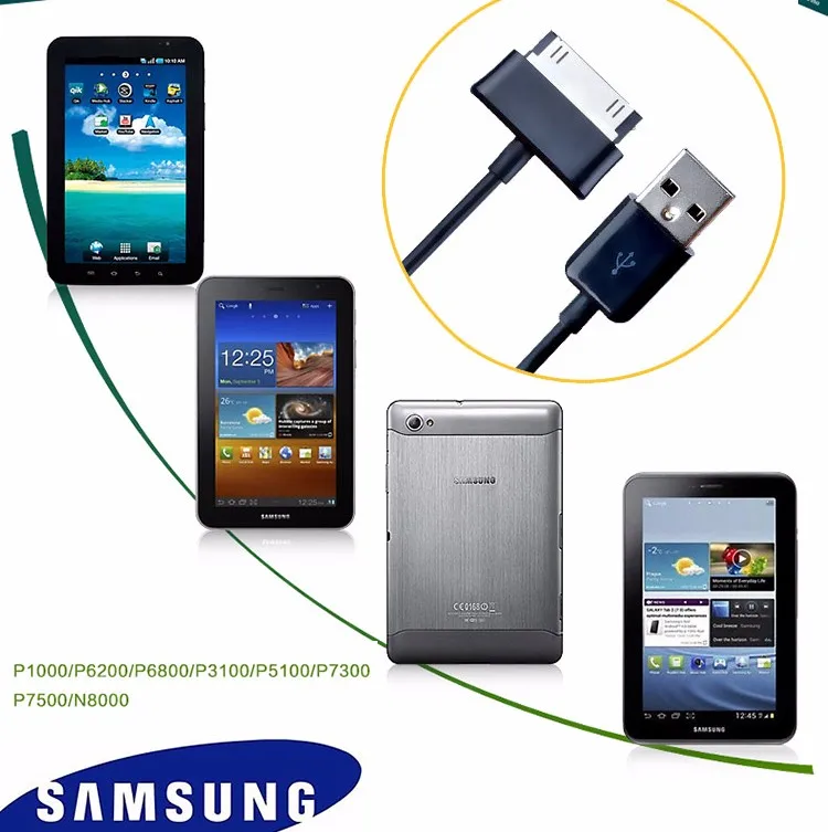 USB สายชาร์จข้อมูลสายชาร์จสำหรับ Samsung Galaxy Tab 2 P3100 P5100หมายเหตุ10.1 N8000 P7510 P6800 p1000 1M 2M 3M