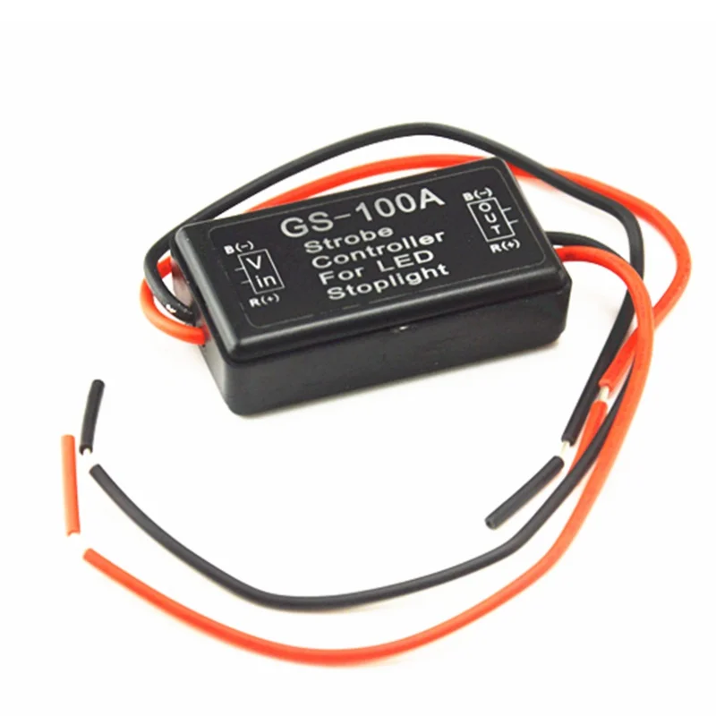 Universal Strobe Controller Brake Light Flasher Module Flashing High Level Third Back Rear Brake Light 12V/24V LED Flash GS-100A