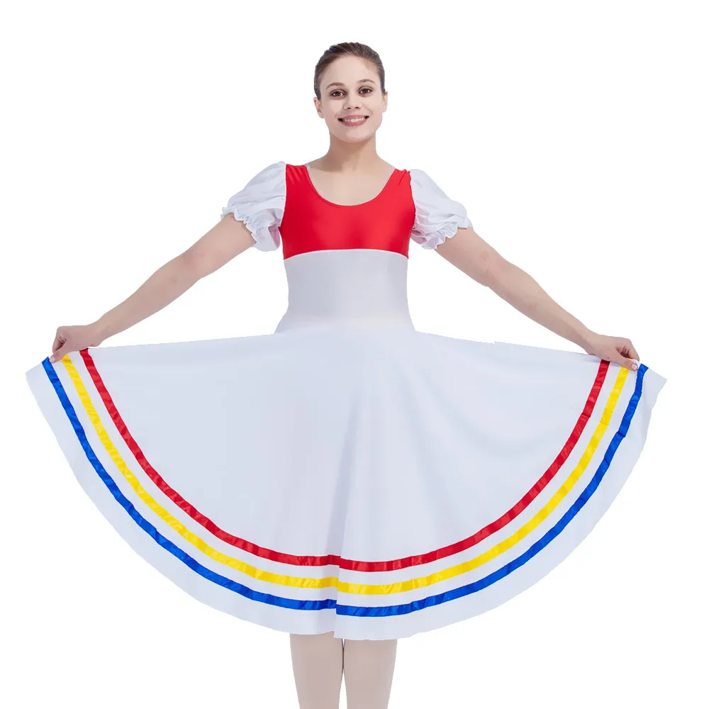 

Retail Wholesale Red and White Classic Dance Performance Dress for Girls and Ladies All Sizes