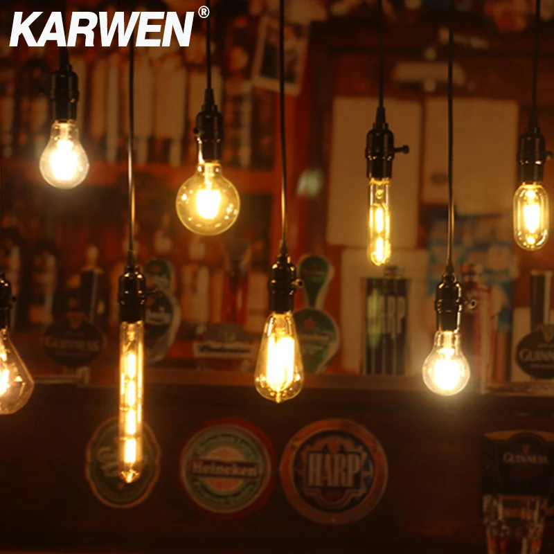 KARWEN-Ampoule LED Edison 220V E14, lampe rétro à filament A60 ST64 G80 G95 T45, éclairage vintage, 2W 4W 6W 8W