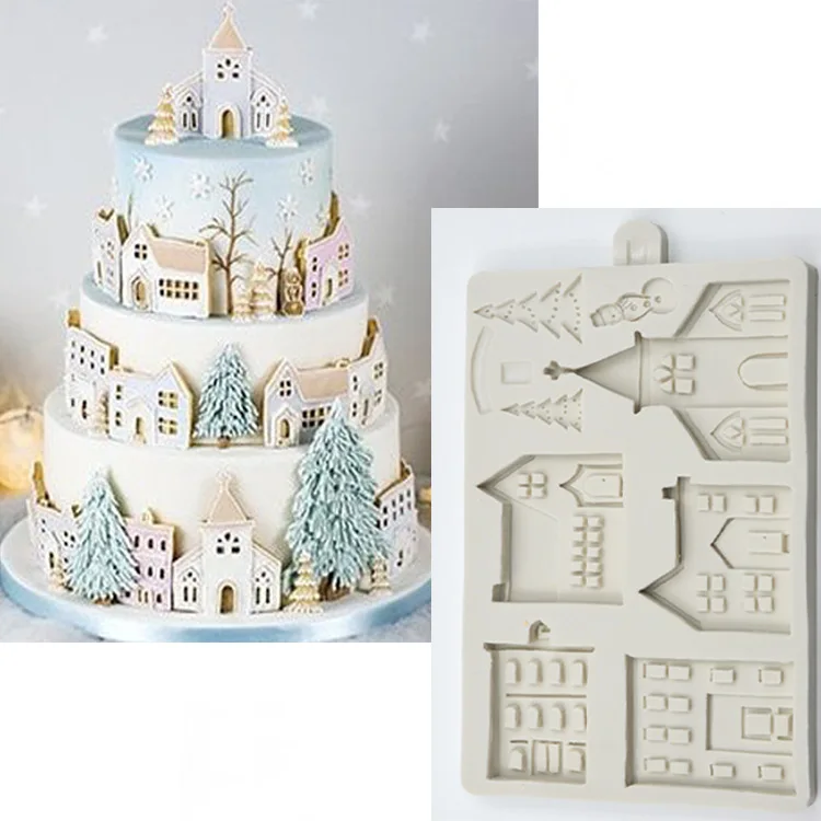 Christmas Gingerbread House Silicone Mold Fondant Mould Cake Decorating Tools Chocolate, Gumpaste, Sugarcraft, Kitchen Gadgets