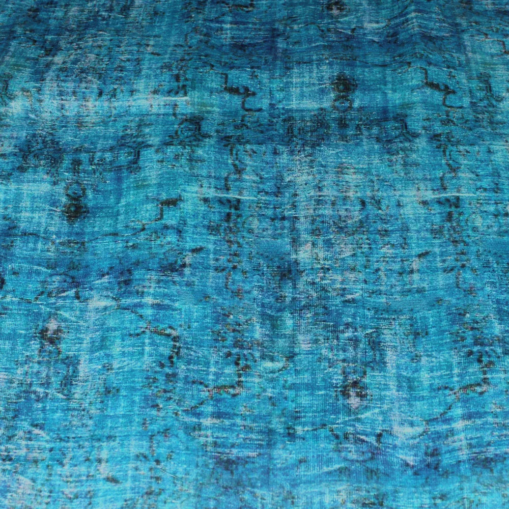 High quality pure ramie  fabric Gradual Blue Printing of New Style tissu Fashion Summer Dresses, clothes and Shirts fabric