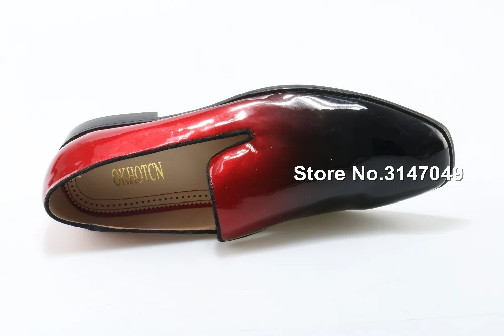 Mixed Color Patent Leather Creepers Flats Good Quality Men Shoes Hot Sale Zapatos Mujer Red Black Mens Shoes Dress Loafers Shoes