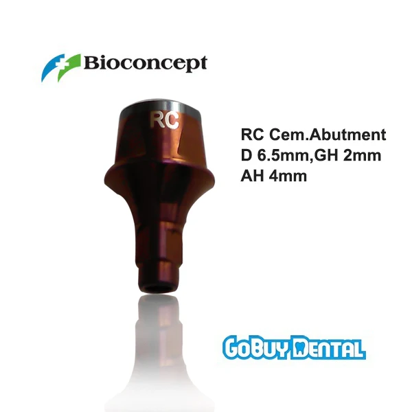 Straumann Compatible Bone Level RC Cementable abutment, D6.5mm, Gingiva height 2mm, Abutment Height  4mm 132130