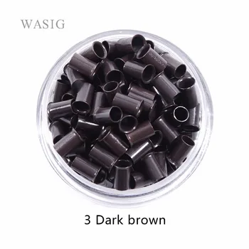 1000 Pz 3.4*3.0*6mm 3.5mm Flare Euro Lock Tubi di Rame Micro Anelli Collegamenti Perline per Stick I Tip Estensioni Dei Capelli