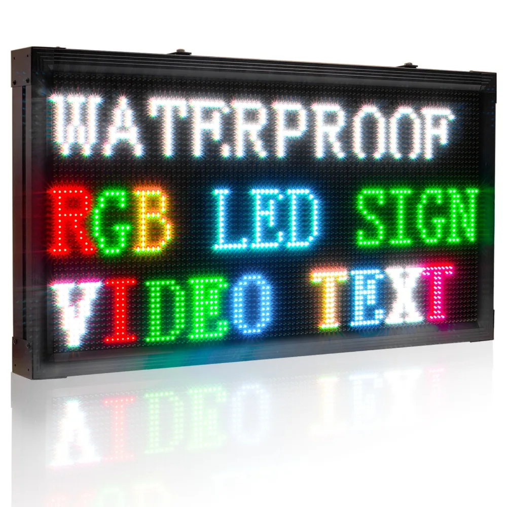 103*55cm RGB Full Color P10mm Custom multi-line Outdoor Waterproof LED Message Sign Moving Scrolling led Display Board for shop