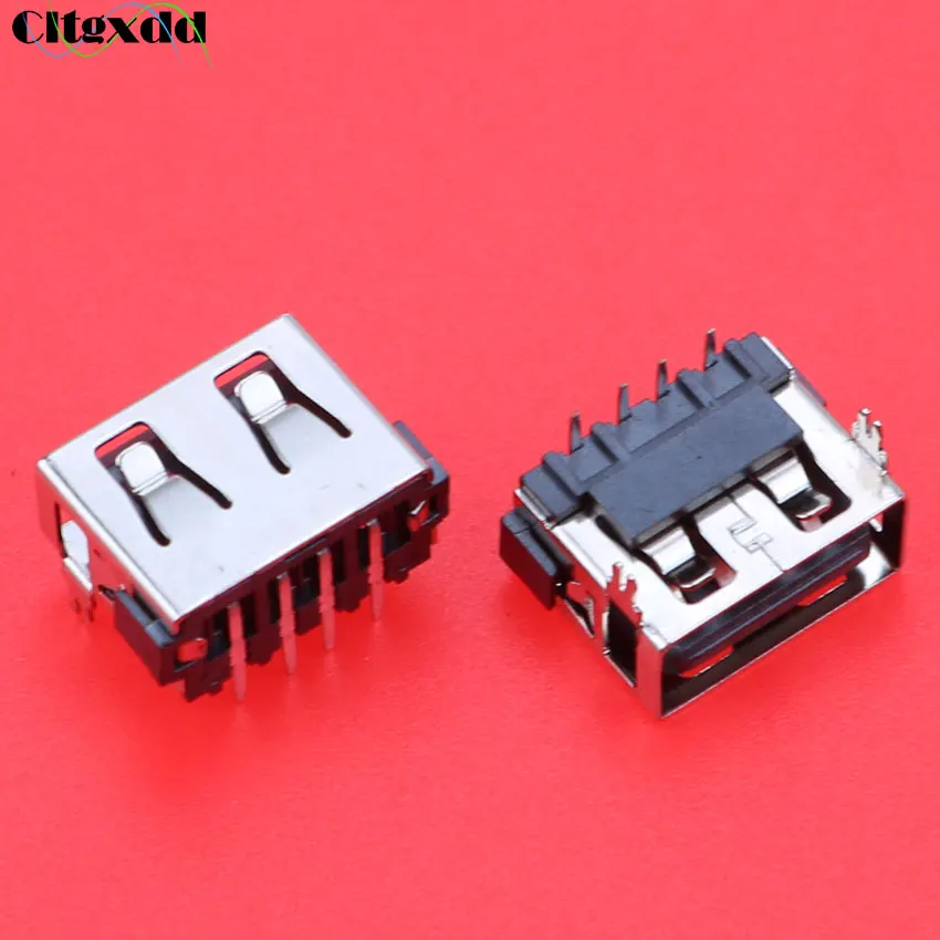 Cltgxdd 1PCS Type A Female USB 2.0 Short Body 4 Pin Flat 90 Insert direct Data Charge Plug Socket Jack Connector Wire Adapeter