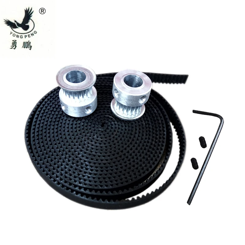 2pcs 20 teeth GT2 timing Pulley bore 5mm + 2 Meters GT2 timing Belt width 6mm for 3D printer CNC machine 2GT high quality