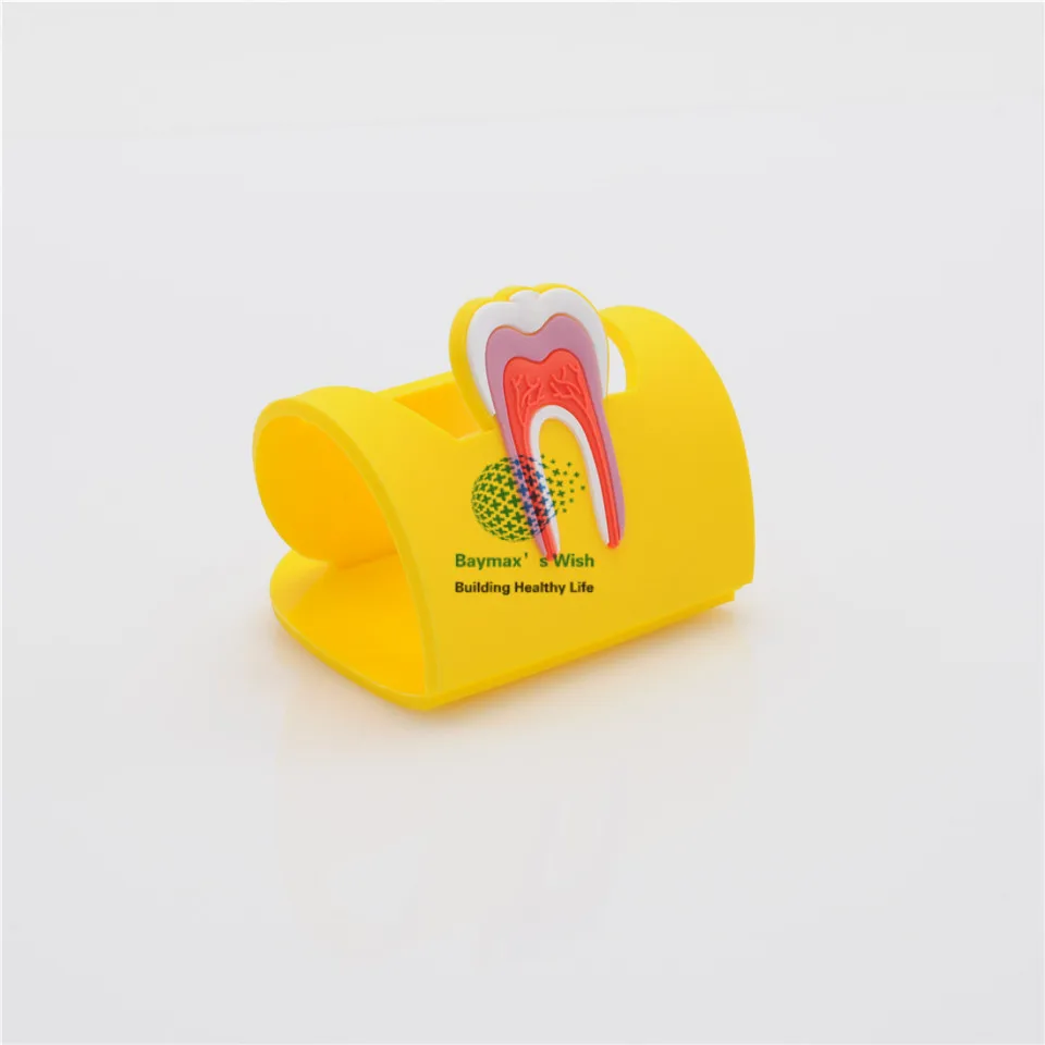 DANTAL 10Pcs Rubber Molar Shaped Name Card Holder Case Holder Case Display Stand 5 Color