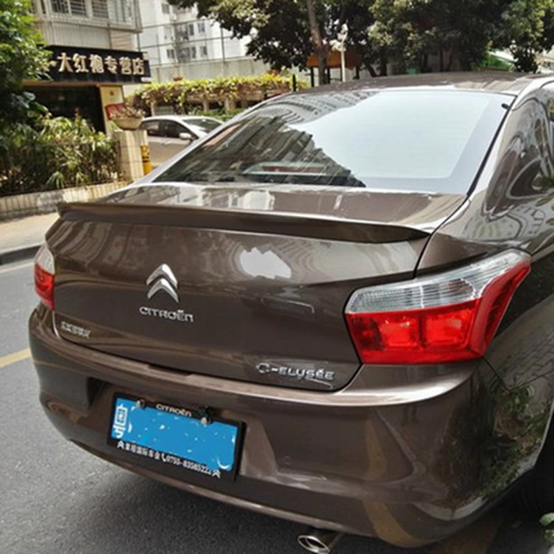 Car Styling For Citroen C-Elysee Spoiler 2014 2015 2016 2017 ABS Plastic Rear Trunk Roof Wing Unpainted Primer Color Spoiler