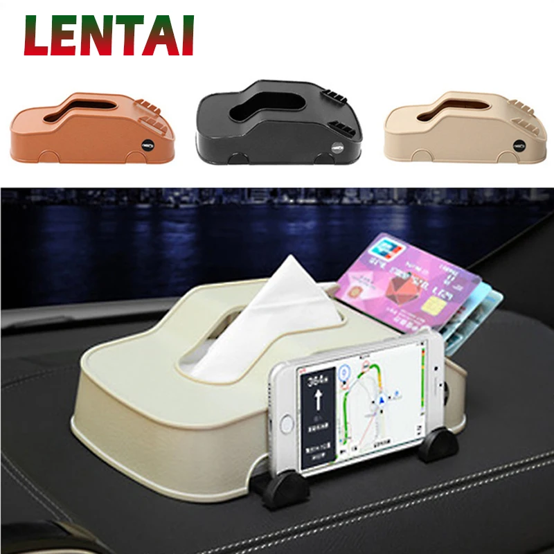 LENTAI For Alfa Romeo 159 Ford focus 2 3 mk2 fiesta ranger mondeo Abarth 1PC Car Styling Tissue Box & Phone Holder & Cards Clip