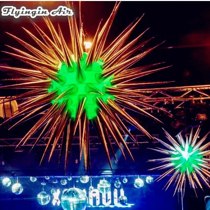 

Personalized Hanging Lighting Inflatable Star Balloon 2m Ceiling Pendent Air Blow Up Spiky Ball For Party Decoration