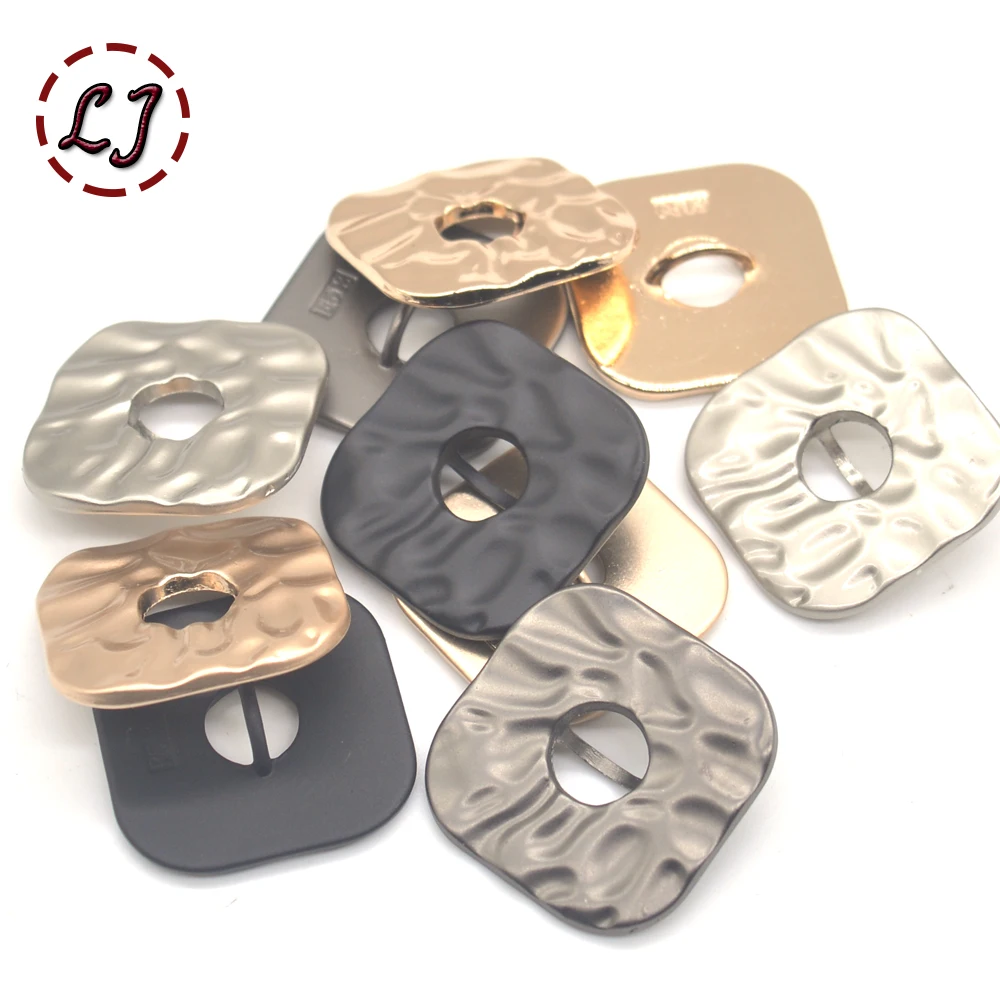 New 10pcs/lot high quality fashion square metal sewing button snaps for women overcoat windcoat garment accessory DIY decoration