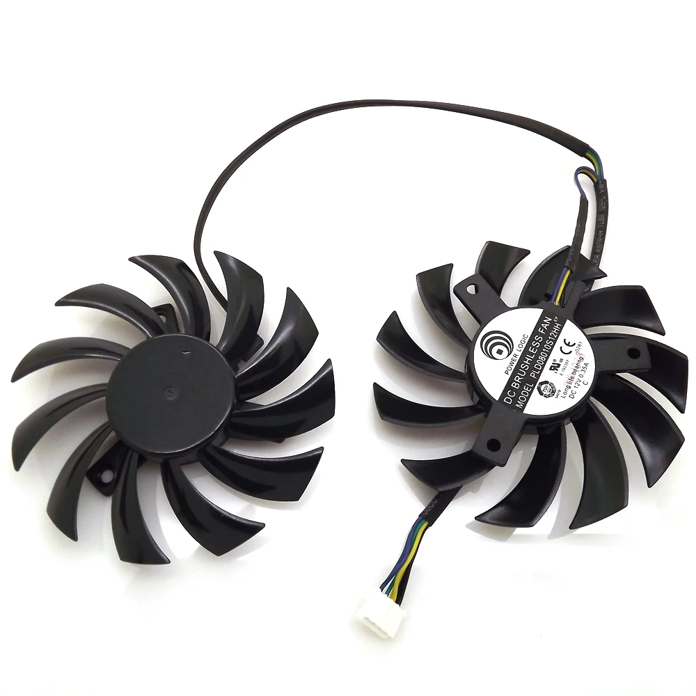 Free Shipping 2pcs/Lot PLD08010S12HH DC12V 0.35A 4Pin For MSI N460GTX N560GTX TI N570GTX N580GTX TWIN FROZR II Fan