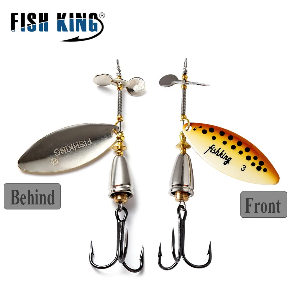 FISH KING 10 Colors Long Cast Spinner Bait Copper Material With Helieal Blade And Hooks Pike Fishing Lure