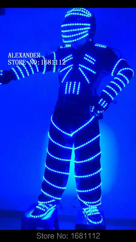 LED Robot Costume Robots Clothes DJ Traje Party Show Glow Suits for Dancer Party Performance Electronic Music Festival DJ Show