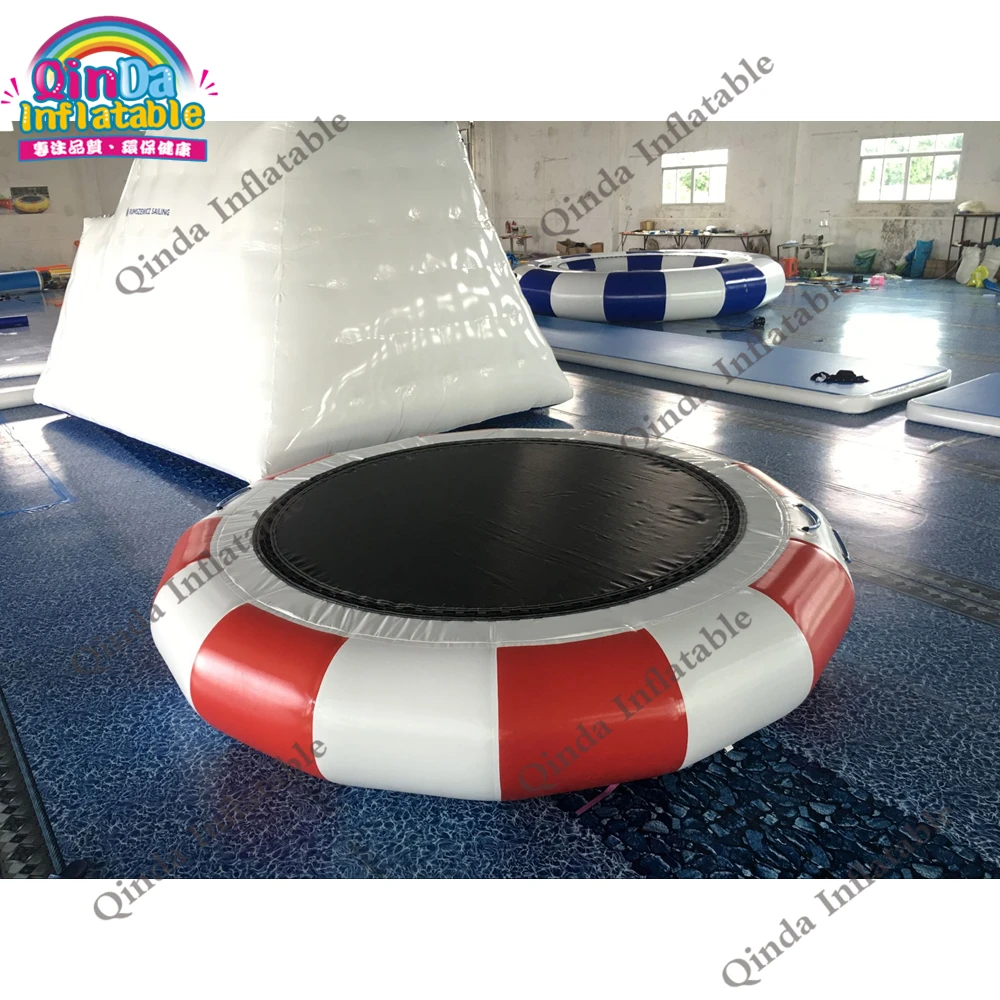 

Aqua Park Jumping Games Inflatable Water Pad ,4m Inflatable Floating Trampoline With Free Air Pump