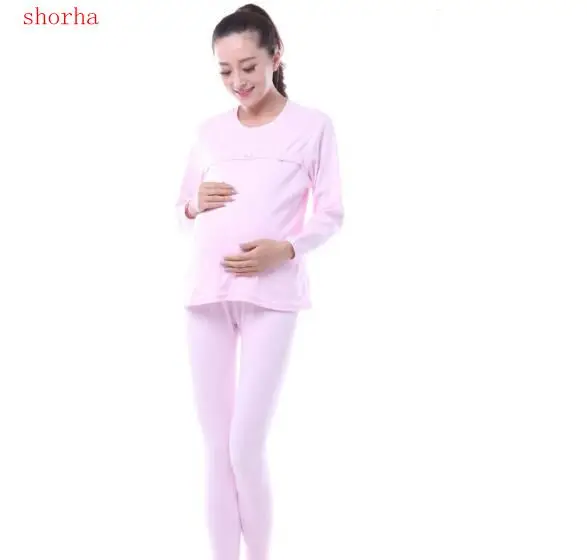 

European fashion maternity clothes maternity nightgown breastfeeding pregnancy sleepwear for pregnant women nursing pajamas set