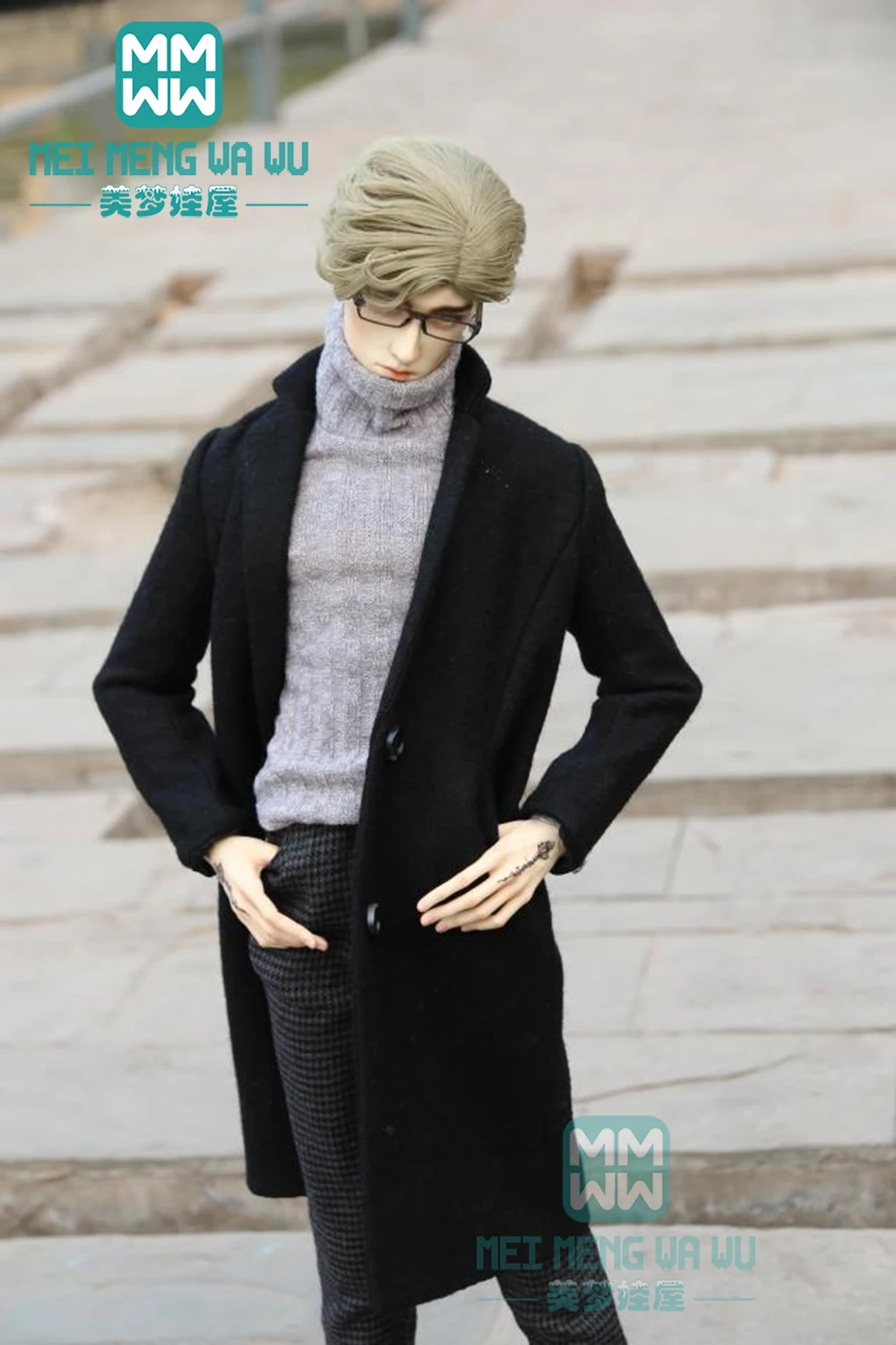 

BJD accessories Fashionable coat turtleneck sweater, casual trousers for BJD uncle doll clothes