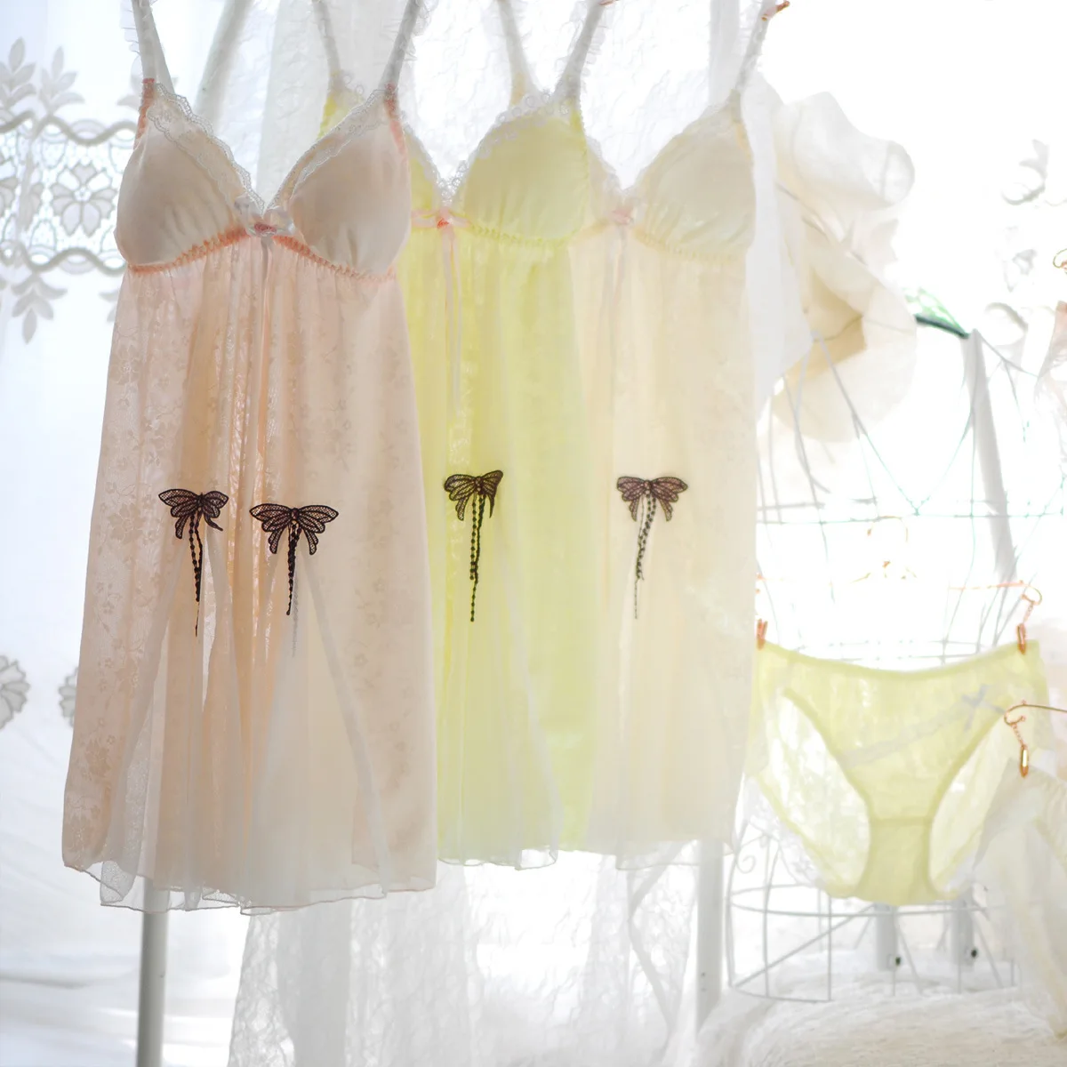 

yomrzl L518 New arrival summer daily women's nightgown one piece deep-v sleepwear sweet princess sleep dress indoor clothes
