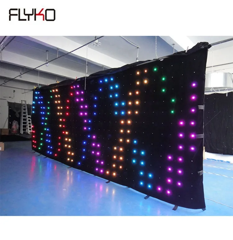 SD/PC controller high quality 2mx6m led video screen LED curtain P180mm