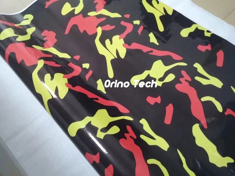 ORINO Arctic Camouflage Film Adhesive Black Red Yellow Camo Vinyl Foil Motorcycle Scooter Car Decal Wrap Color Change Sticker