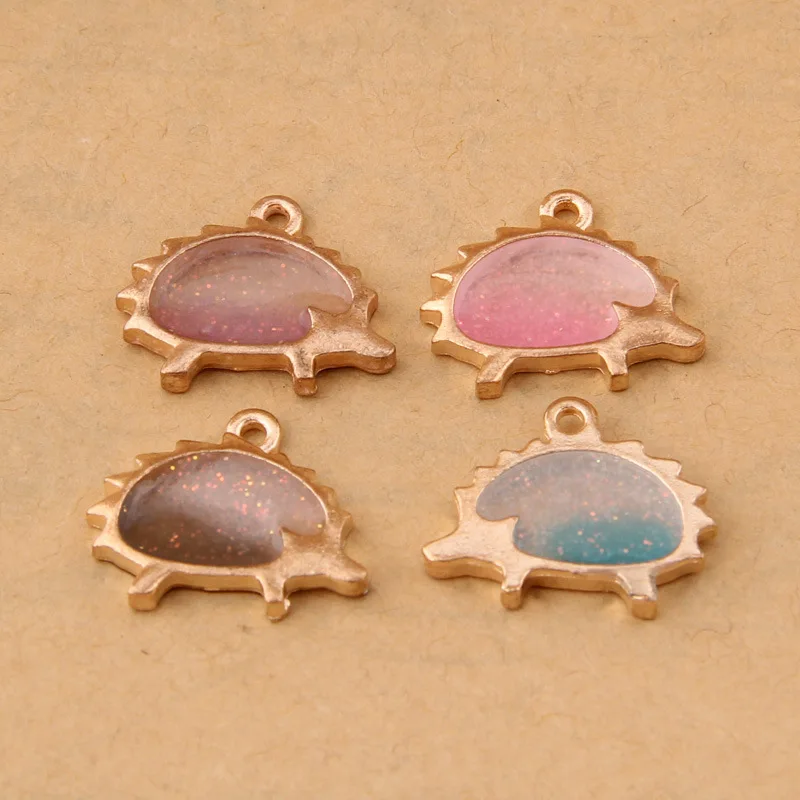 100pcs 20*15mm Q version of the hedgehog drop oil alloy jewelry accessories diy earrings jewelry small pendant