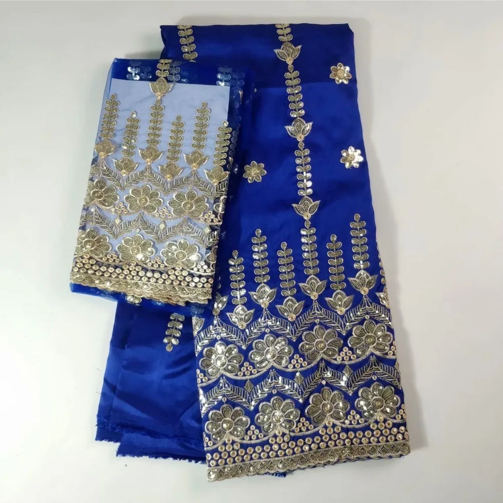 

high class hole design george lace fabric indian george wrappers african raw silk george lace fabric Give 2 yard tulle lace blue