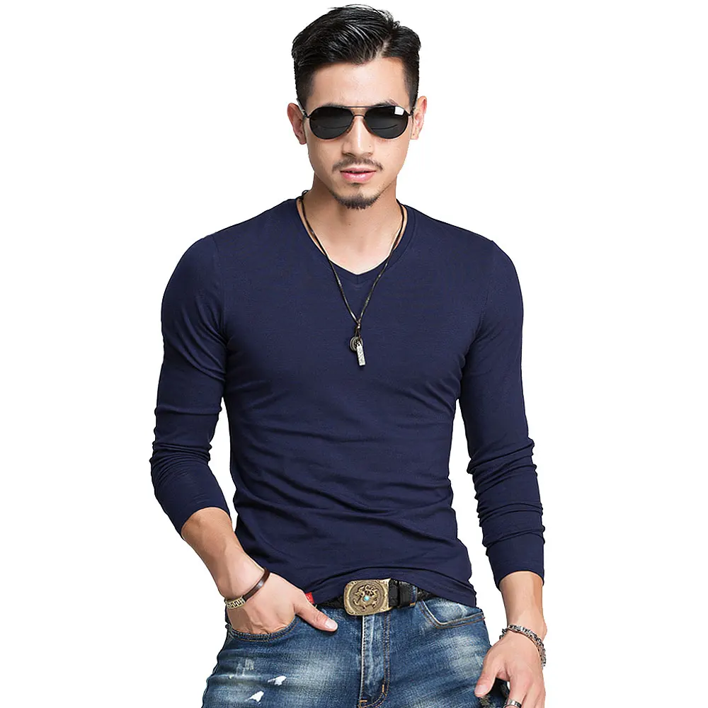 Hot 2024 New Spring Fashion Brand O-Neck Slim Fit Long Sleeve T Shirt Men Trend Casual Mens T-Shirt Korean T Shirts 4XL 5XL A005