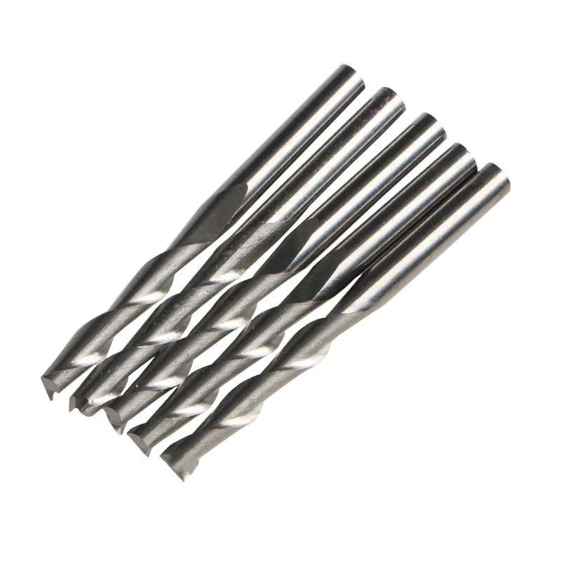 

5 pcs Shank 4mm x 22mm Two Flutes End Mill cutters CNC Equipment Milling Cutter, Spiral Cutter, White Steel Cutter