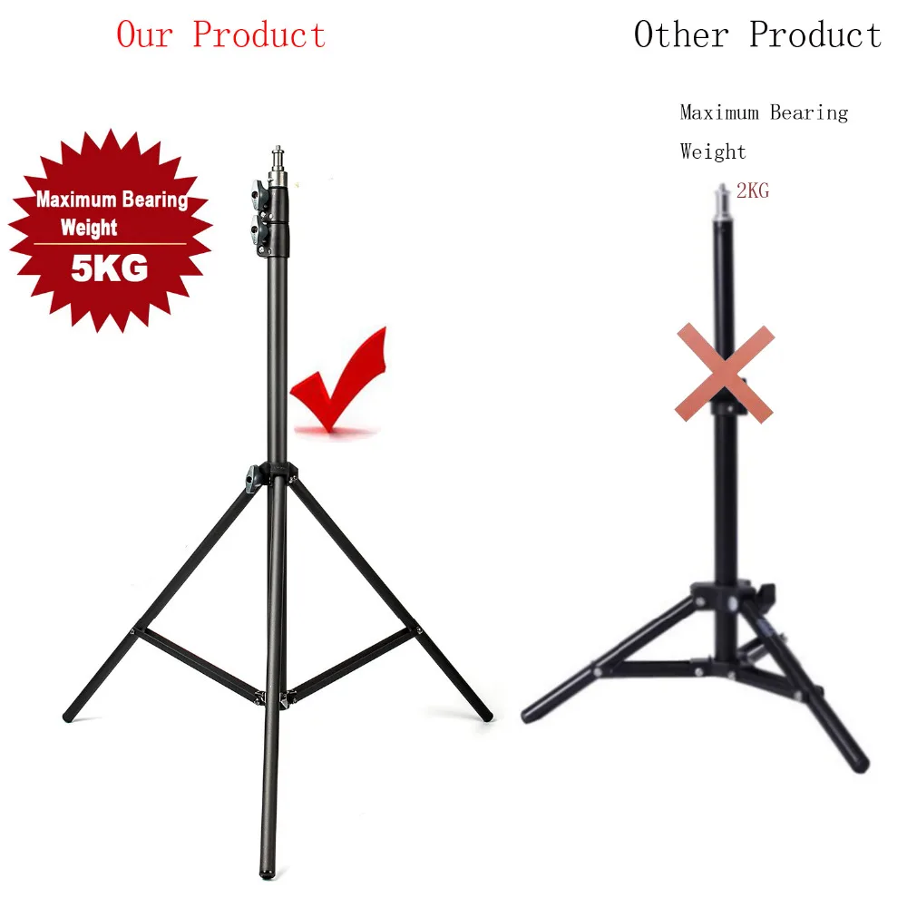 2m Light Stand Tripod With 1/4 Screw Head with Camera Tripod Lamp Holder Flash Bracket for Godox Flash video light DSLR Camera