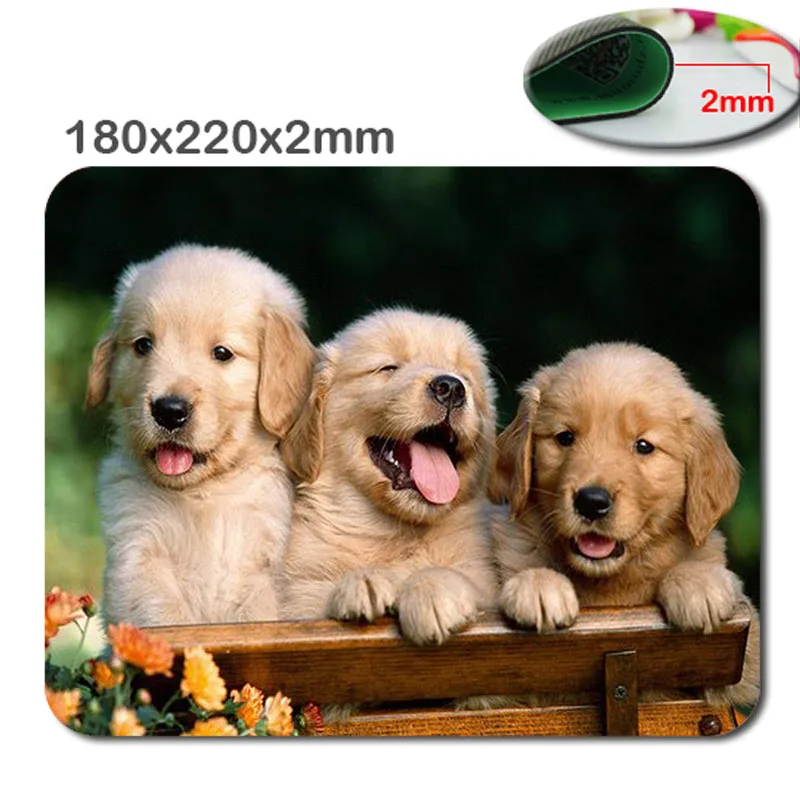 Mairuige Wholesale Animal  Lovely Dog Design Fractal Custom Rectangle Mouse Pad Oblong Gaming Mousepad in 220mm*180mm*2mm