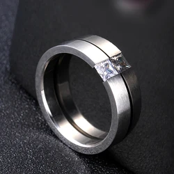 Fashion Jewelry Never Fade 316L Stainless Steel Rings Casual Party Ring 4mm