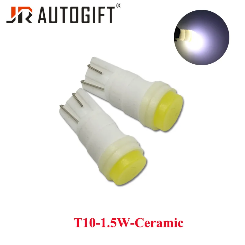 100PCS 12V/24V T10 1.5W Ceramic Car Interior LED T10 W5W 168 Wedge Door Instrument Side Bulb Lamp Car Light Plate Light White