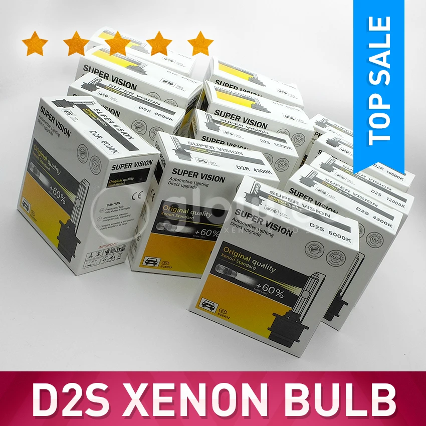 1pair XENON HEADLIGHT BULB HID super brightness all colors D1S D2S D3S D4S xenon headlight lamp 6000K 4300K GLOWTEC