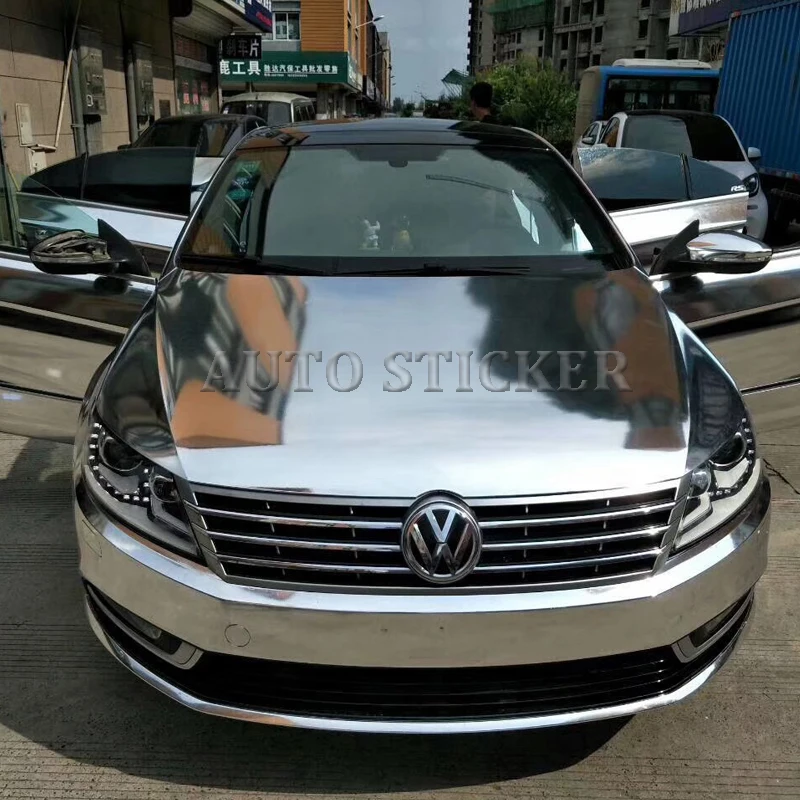 

Stretchable Silver Chrome Mirror flexible Vinyl Wraps Sheet Roll Film Car Sticker Decal Size:1.52*20M/Roll