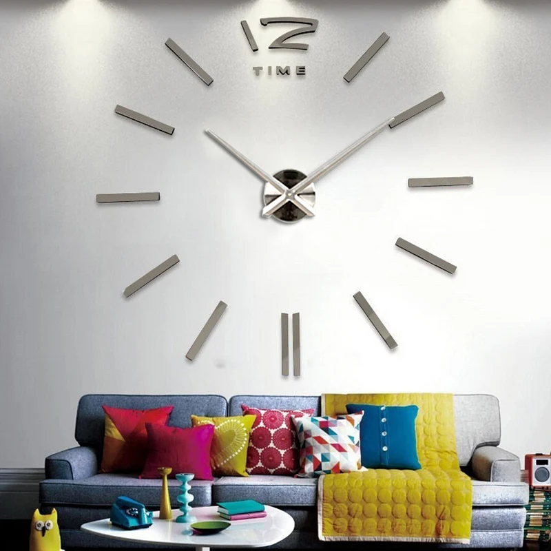 

3D Quartz Wall Clock, Modern Design, Real Big Acrylic Wall Clocks, Mirror Sticker, Large Decoration, Home Living Room