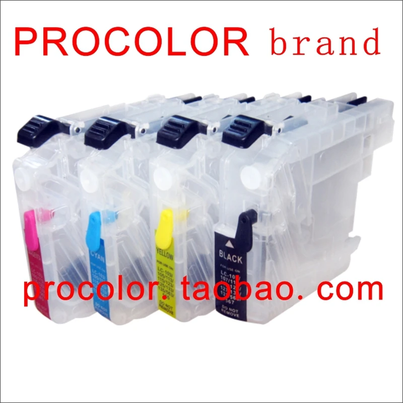 Refillable inkjet cartridges LC227XL BK/LC225XL C M Y for BROTHER DCP-J4120DW/MFC-J4420DW/MFC-J4620DW/MFC-J4625DW Printer chip