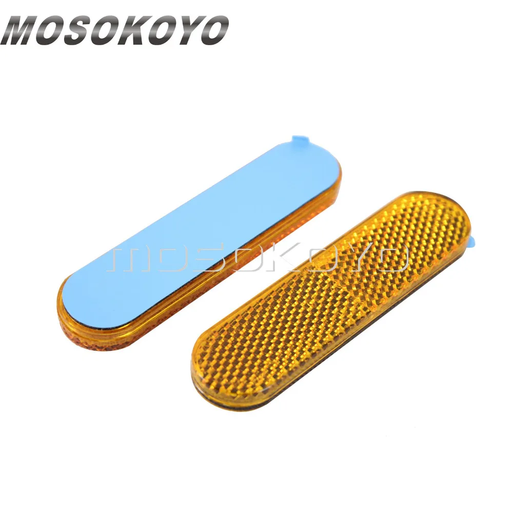 2pcs Stick On 9.5cm*2.5cm Safety Warning Reflector Self Adhesive Tape Reflector Plate Sticker for Motorcycle Bike ATV Truck