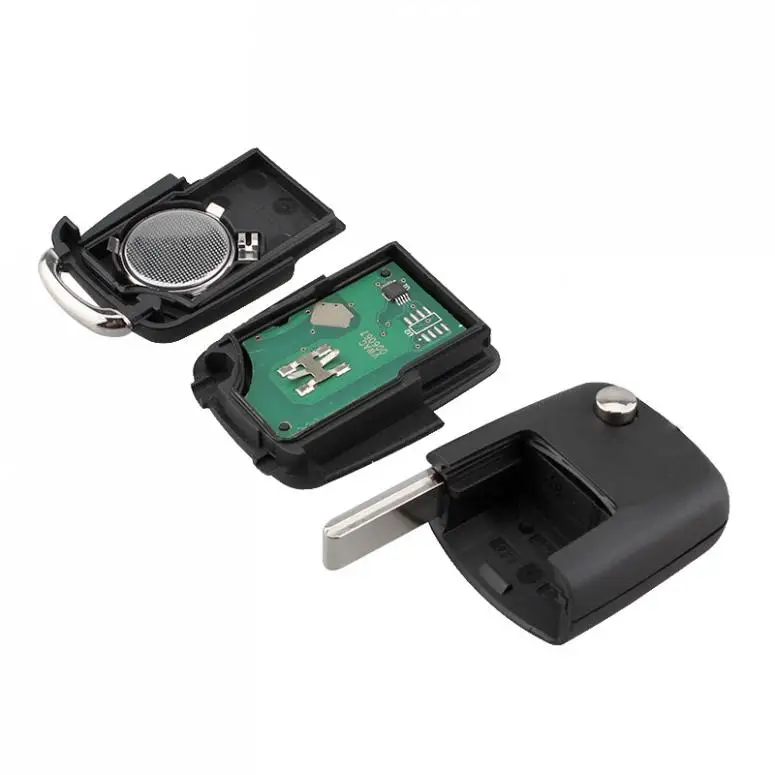 Chave de carro flip sem cortes 434mhz, chave remota dobrável com chip id48 1j0 959 753 ag para vw beetle bora golf passat polo transporter t5