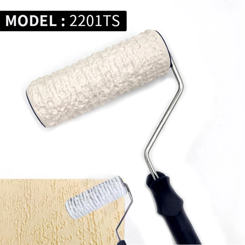 5pcs Pattern Paint Roller 8 Inch Draw Rubber DIY Construction Tool Portable Embossing Cylinder Stamp Decorative Brush Stone