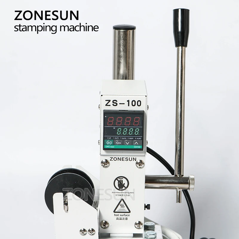 ZONESUN ZS-100A Custom Logo Hot Foil Stamping Machine Manual Bronzing Machine For PVC Card Leather Paper Pencil Stamping Machine